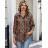 Zeagoo Button Down Shirts for Women 3/4 Sleeve Tops V Neck Collared Blouses Business Casual Outfits(Mz721)