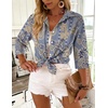 Zeagoo Button Down Shirts for Women 3/4 Sleeve Tops V Neck Collared Blouses Business Casual Outfits(Mz919)
