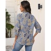 Zeagoo Button Down Shirts for Women 3/4 Sleeve Tops V Neck Collared Blouses Business Casual Outfits(Mz919)