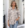 Zeagoo Button Down Shirts for Women 3/4 Sleeve Tops V Neck Collared Blouses Business Casual Outfits(Sa1)