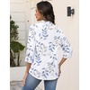 Zeagoo Button Down Shirts for Women 3/4 Sleeve Tops V Neck Collared Blouses Business Casual Outfits(Sp106)