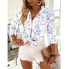 Zeagoo Button Down Shirts for Women 3/4 Sleeve Tops V Neck Collared Blouses Business Casual Outfits(Sp106)