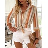 Zeagoo Button Down Shirts for Women 3/4 Sleeve Tops V Neck Collared Blouses Business Casual Outfits(Tw720)