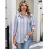 Zeagoo Button Down Shirts for Women 3/4 Sleeve Tops V Neck Collared Blouses Business Casual Outfits(Tz267)