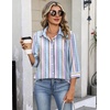 Zeagoo Button Down Shirts for Women 3/4 Sleeve Tops V Neck Collared Blouses Business Casual Outfits(Tz267)