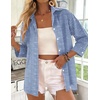 Zeagoo Button Down Shirts for Women 3/4 Sleeve Tops V Neck Collared Blouses Business Casual Outfits(Tz273)