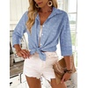 Zeagoo Button Down Shirts for Women 3/4 Sleeve Tops V Neck Collared Blouses Business Casual Outfits(Tz273)