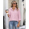 Zeagoo Button Down Shirts for Women 3/4 Sleeve Tops V Neck Collared Blouses Business Casual Outfits(Tz300)