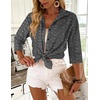 Zeagoo Button Down Shirts for Women 3/4 Sleeve Tops V Neck Collared Blouses Business Casual Outfits(Tz400)