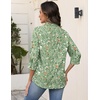 Zeagoo Button Down Shirts for Women 3/4 Sleeve Tops V Neck Collared Blouses Business Casual Outfits(Xh534)