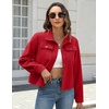 Zeagoo Flannels for Women Cropped Shacket Jacket Fashion Plaid Fall Coat(Tr)