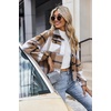 Zeagoo Flannels for Women Cropped Shacket Jacket Fashion Plaid Fall Coat(Ydl1)