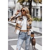 Zeagoo Flannels for Women Cropped Shacket Jacket Fashion Plaid Fall Coat(Ydl1)