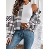 Zeagoo Flannels for Women Cropped Shacket Jacket Fashion Plaid Fall Coat(Ydl10)