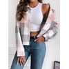Zeagoo Flannels for Women Cropped Shacket Jacket Fashion Plaid Fall Coat(Ydl11)