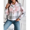 Zeagoo Flannels for Women Cropped Shacket Jacket Fashion Plaid Fall Coat(Ydl11)