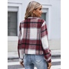 Zeagoo Flannels for Women Cropped Shacket Jacket Fashion Plaid Fall Coat(Ydl3)