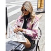 Zeagoo Flannels for Women Cropped Shacket Jacket Fashion Plaid Fall Coat(Ydl5)