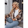 Zeagoo Flannels for Women Cropped Shacket Jacket Fashion Plaid Fall Coat(Ydl7)