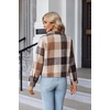 Zeagoo Flannels for Women Cropped Shacket Jacket Fashion Plaid Fall Coat(Ydl7)