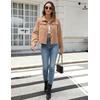 Zeagoo Flannels for Women Cropped Shacket Jacket Fashion Plaid Fall Coat(Z-camel)