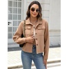 Zeagoo Flannels for Women Cropped Shacket Jacket Fashion Plaid Fall Coat(Z-camel)