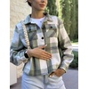 Zeagoo Flannels for Women Cropped Shacket Jacket Fashion Plaid Fall Coat(Z-gw101)