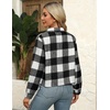 Zeagoo Flannels for Women Cropped Shacket Jacket Fashion Plaid Fall Coat(Z-gw178)