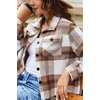 Zeagoo Flannels for Women Cropped Shacket Jacket Fashion Plaid Fall Coat(Z-gw20)
