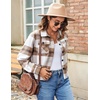 Zeagoo Flannels for Women Cropped Shacket Jacket Fashion Plaid Fall Coat(Z-gw20)