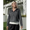 Zeagoo Flannels for Women Cropped Shacket Jacket Fashion Plaid Fall Coat(Z-gw414)