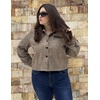 Zeagoo Flannels for Women Cropped Shacket Jacket Fashion Plaid Fall Coat(Z-gz293)