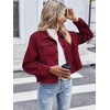 Zeagoo Flannels for Women Cropped Shacket Jacket Fashion Plaid Fall Coat(Z-gz383)