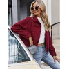 Zeagoo Flannels for Women Cropped Shacket Jacket Fashion Plaid Fall Coat(Z-gz383)