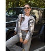 Zeagoo Flannels for Women Cropped Shacket Jacket Fashion Plaid Fall Coat(Z-gz549)