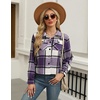 Zeagoo Flannels for Women Cropped Shacket Jacket Fashion Plaid Fall Coat(Z-gz663)