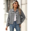 Zeagoo Flannels for Women Cropped Shacket Jacket Fashion Plaid Fall Coat(Z-jh275)