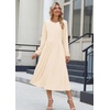 Zeagoo Long Sleeve Dresses for Women 2026 Fall Winter Casual Flowy A-Line Boho Midi Party Long Dress with Pockets(Beige)