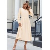 Zeagoo Long Sleeve Dresses for Women 2026 Fall Winter Casual Flowy A-Line Boho Midi Party Long Dress with Pockets(Beige)