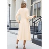 Zeagoo Long Sleeve Dresses for Women 2026 Fall Winter Casual Flowy A-Line Boho Midi Party Long Dress with Pockets(Beige)