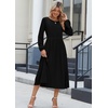 Zeagoo Long Sleeve Dresses for Women 2026 Fall Winter Casual Flowy A-Line Boho Midi Party Long Dress with Pockets(Black)