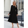 Zeagoo Long Sleeve Dresses for Women 2026 Fall Winter Casual Flowy A-Line Boho Midi Party Long Dress with Pockets(Black)
