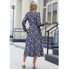 Zeagoo Long Sleeve Dresses for Women 2026 Fall Winter Casual Flowy A-Line Boho Midi Party Long Dress with Pockets(Blue Sprigs)