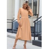 Zeagoo Long Sleeve Dresses for Women 2026 Fall Winter Casual Flowy A-Line Boho Midi Party Long Dress with Pockets(Camel)