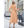 Zeagoo Long Sleeve Dresses for Women 2026 Fall Winter Casual Flowy A-Line Boho Midi Party Long Dress with Pockets(Camel)