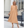 Zeagoo Long Sleeve Dresses for Women 2026 Fall Winter Casual Flowy A-Line Boho Midi Party Long Dress with Pockets(Camel)