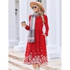 Zeagoo Long Sleeve Dresses for Women 2026 Fall Winter Casual Flowy A-Line Boho Midi Party Long Dress with Pockets(Christmas Snow)