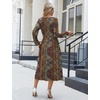 Zeagoo Long Sleeve Dresses for Women 2026 Fall Winter Casual Flowy A-Line Boho Midi Party Long Dress with Pockets(Ethnic Style)