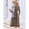 Zeagoo Long Sleeve Dresses for Women 2026 Fall Winter Casual Flowy A-Line Boho Midi Party Long Dress with Pockets(Ethnic Style)