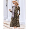 Zeagoo Long Sleeve Dresses for Women 2026 Fall Winter Casual Flowy A-Line Boho Midi Party Long Dress with Pockets(Leopard Print)